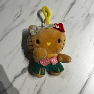 RARE Sanrio Hello Kitty Hawaii Hula Girl Plush Mini Clip Keychain